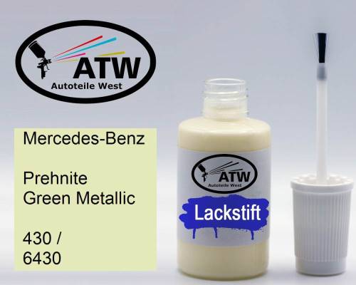 Mercedes-Benz, Prehnite Green Metallic, 430 / 6430: 20ml Lackstift, von ATW Autoteile West.